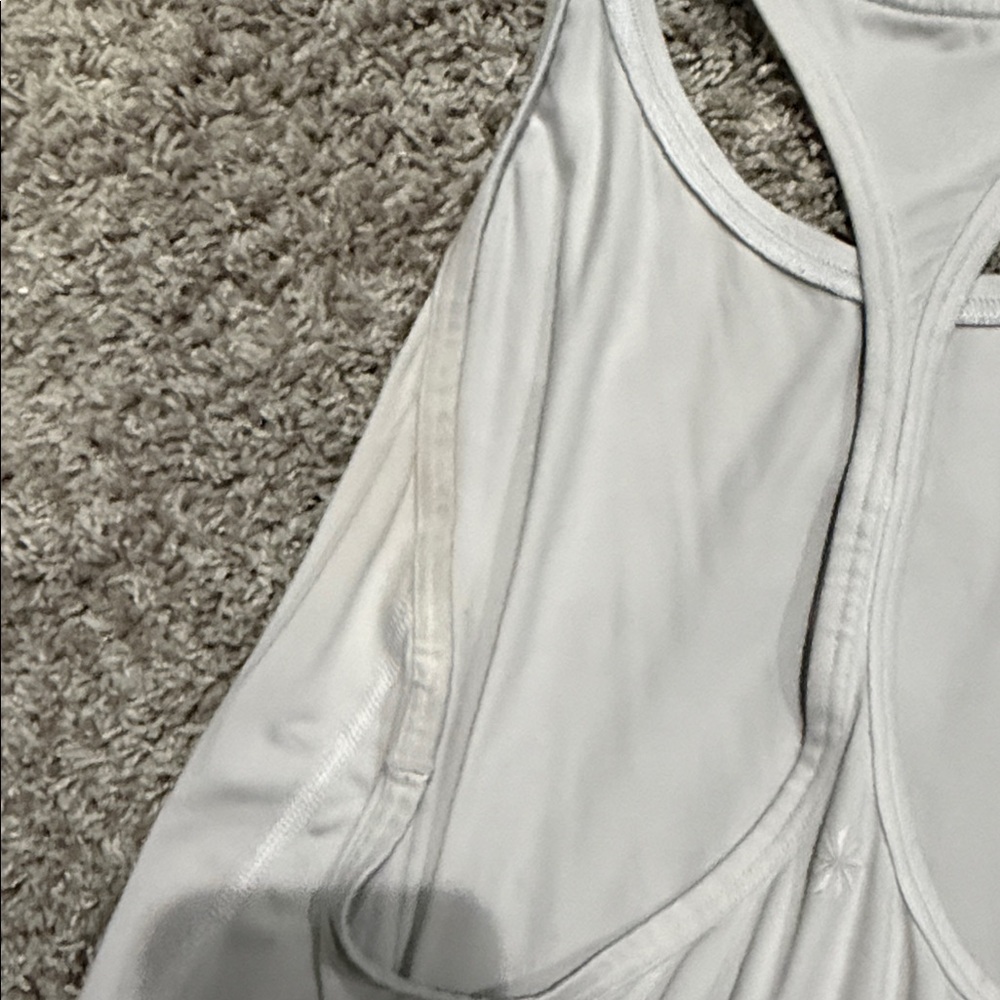 Athleta Ivory Racerback Tank Top Size Small - Picture 4 of 6